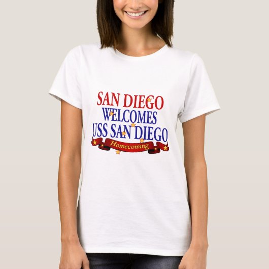 T-shirt San Diego fait bon accueil à USS San Diego (Devant)