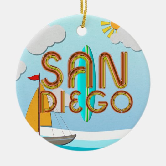 T-SHIRT San Diego Keramisch Ornament (Voorkant)
