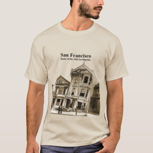T-shirt San Francisco 1906 Tremblement de terre illustrati (Devant)