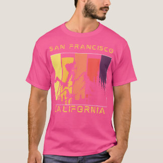T-shirt San Francisco Ca Distressed Design Mountain Randon