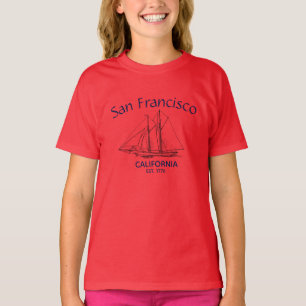 T-shirt San Francisco California Sailboat Yachting, fille