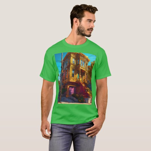 T-shirt San Francisco Dreamscape Fire & Ice Line Art Tee (Devant entier)