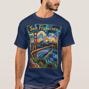 T-shirt San Francisco Golden Gate Van Gogh Style Art