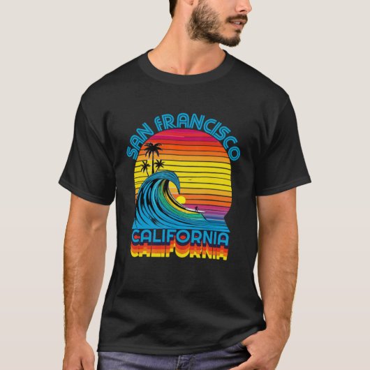 T-shirt San Francisco Retro Throwback Surf & Beach Souveni (Devant)