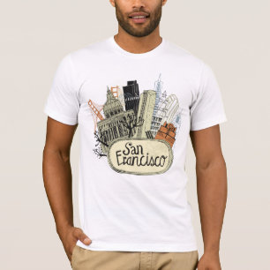 T-shirt San Francisco tirée par la main