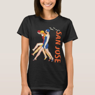 T-shirt San Jose Art Déco Rétro Orange Voyage