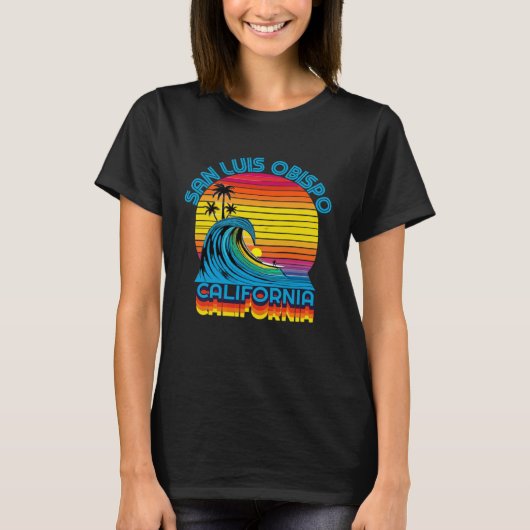 T-shirt San Luis Obispo Retro Throwback Surf & Beach Souve (Devant)