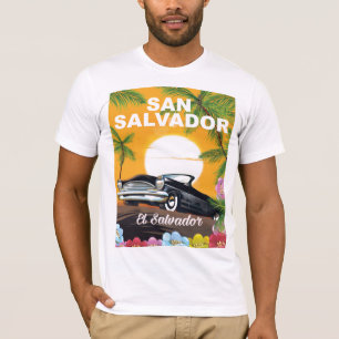 T-shirt San Salvador, El Salvador affiche de voyage rétro.