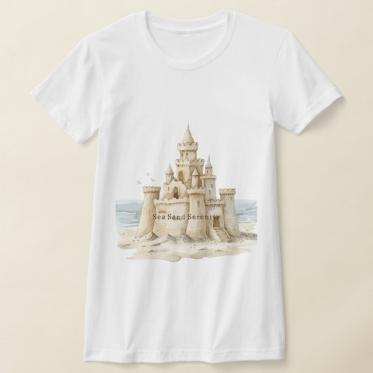 T-shirt Sand Castle Beach Sea Sand Serenity (Poser)