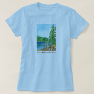 T-shirt Sand Harbour Lake Tahoe Watercolor Art