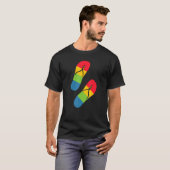 T-shirt Sandales Flip-Flop Rainbow Love (Devant entier)