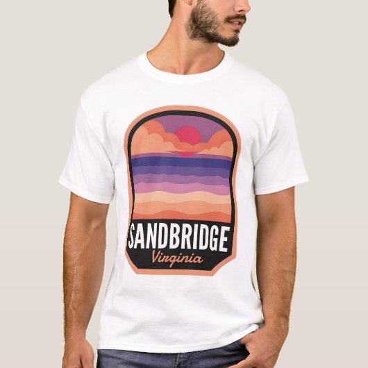 T-shirt Sandbridge Beach VA Retro Sunset (Devant)