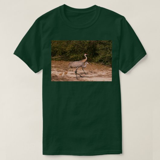 T-shirt Sandhill cranes with chicks (Design devant)