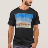 T-shirt Sandpipers, Plage, Vagues, Océan, Aquarelle (Devant)