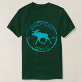 T-shirt Sandpoint Idaho Weathered Moose Lover Design Souve (Design devant)