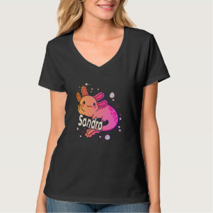 T-shirt SANDRA - Beau nom de fille avec adorable AXOLOTL
