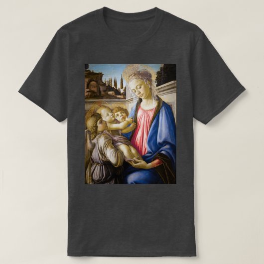 T-shirt Sandro Botticelli Vierge et enfant à deux anges (Design devant)