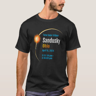 T-shirt Sandusky Ohio OH total Éclipse solaire 2024 1