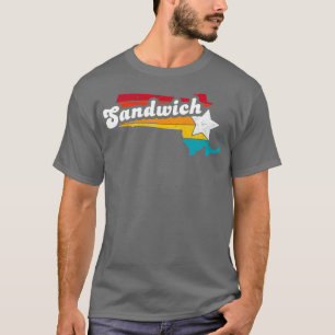 T-shirt Sandwich Massachusetts Souvenir Vintage dénudé