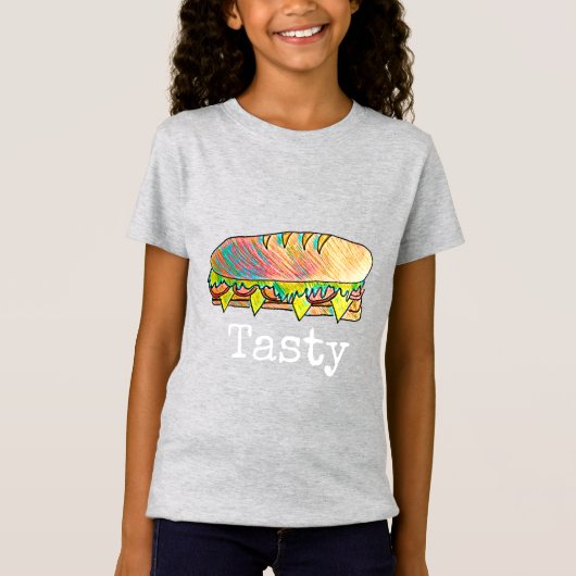 T-Shirt Sandwich savoureux sous-sandwich art alimentaire m (Devant)