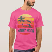 T-shirt Sandy Hook Nj Beach Retro Sun Distressed Design (Devant)