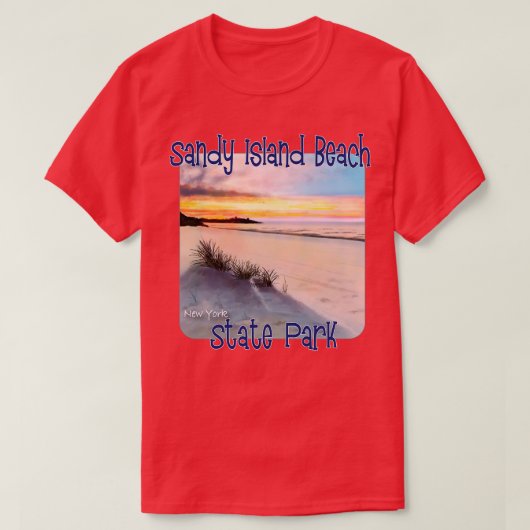 T-shirt Sandy Island Beach State Park New York (Design devant)