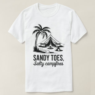 T-shirt Sandy Toes Salty Campfires Beach Camping Design