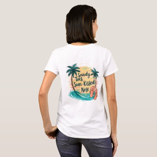 T-shirt Sandy Toes Soleil Baisé Nez Plage Esthétique (Dos entier)