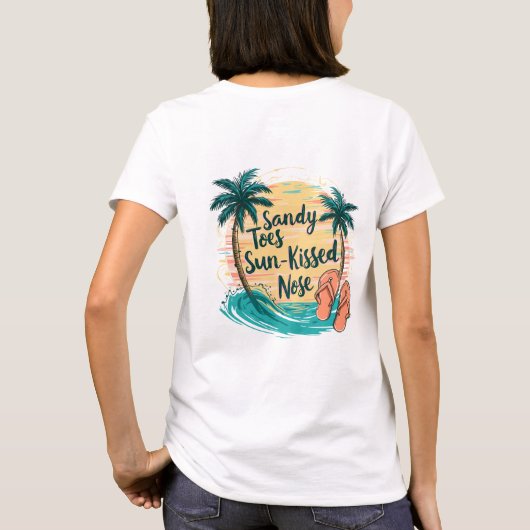 T-shirt Sandy Toes Soleil Baisé Nez Plage Esthétique (Dos)