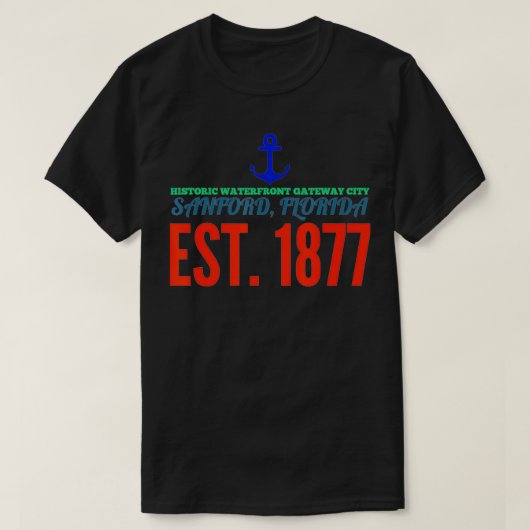T-shirt Sanford Florida Historic Waterfront Gateway City E (Design devant)
