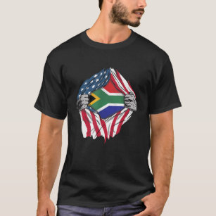 T-shirt Sang Africain en moi Chemise Afrique du Sud Drapea