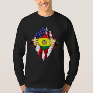 T-shirt Sang bolivien en moi Bolivie Drapeau américain
