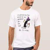 T-shirt Sang de mes ennemis, Vin JK, Chat noir (Devant)