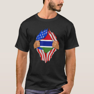T-shirt Sang gambien en moi Gambie Drapeau cadeau