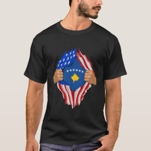 T-shirt Sang kosovar en moi Kosovo Drapeau cadeau