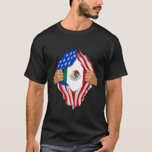 T-shirt Sang mexicain en moi Mexique Drapeau cadeau