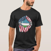 T-shirt Sang Ouzbek En Moi Drapeau Ouzbek (Devant)