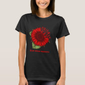 T-shirt sang rouge cancer conscience tournesol cadeau guer (Devant)