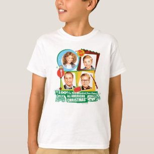 T-shirt Sanglé Rouge, Deux Fêtes, Tous Noël Américain