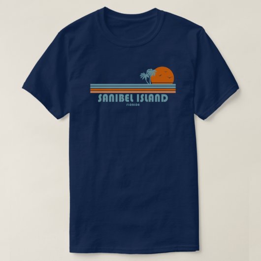 T-shirt Sanibel Island Floride palmiers solaires (Design devant)
