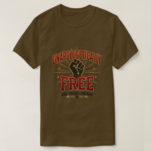 T-shirt Sans excuses, jour de Juneteenth libre (Design devant)