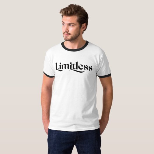 T-shirt Sans limite : Elegant Script Typography Tee (Devant entier)