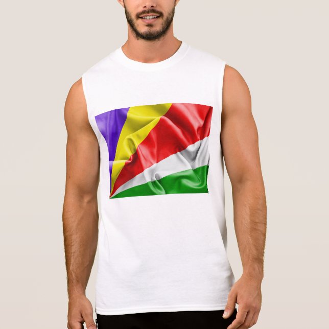 T-shirt Sans Manches Drapeau seychellois (Devant)
