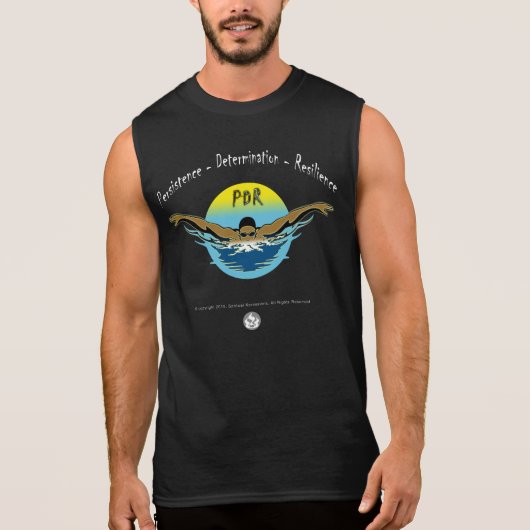T-shirt Sans Manches PDR de natation - Persistance-Détermination-Résili (Devant)
