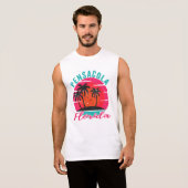 T-shirt Sans Manches Pensacola Floride Sunset Vacances Rétro (Devant entier)