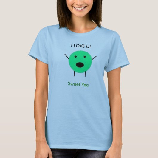 T-shirt sans titre, J'AIME U ! , Pois doux (Devant)