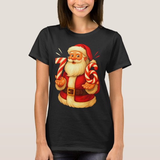 T-shirt Santa 67 Candy Cane Six Seven Santa Claus Funny Ch (Devant)