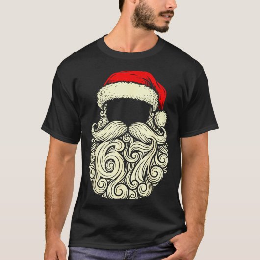 T-shirt Santa 67 Hidden In Beard Christmas  (Devant)
