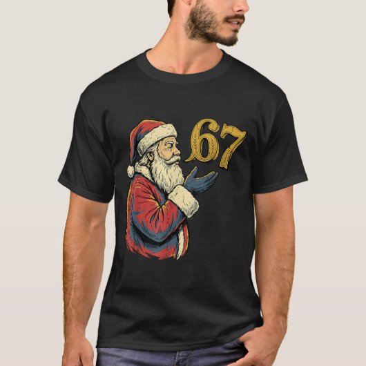T-shirt Santa 67 Number Funny Christmas Meme Se  (Devant)