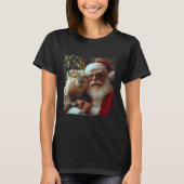 T-shirt Santa And Beaver Selfie Funny Christmas Design  (Devant)